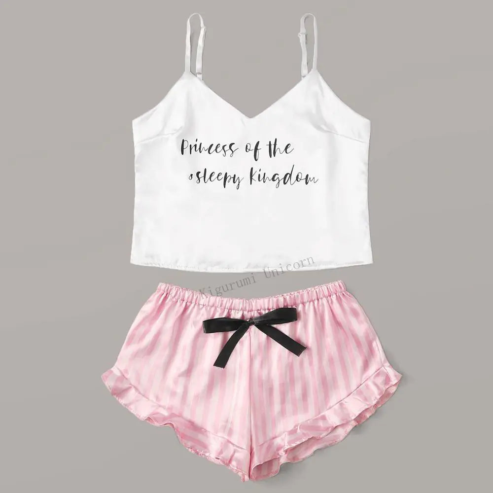 Lace Dot Print Pajama Set