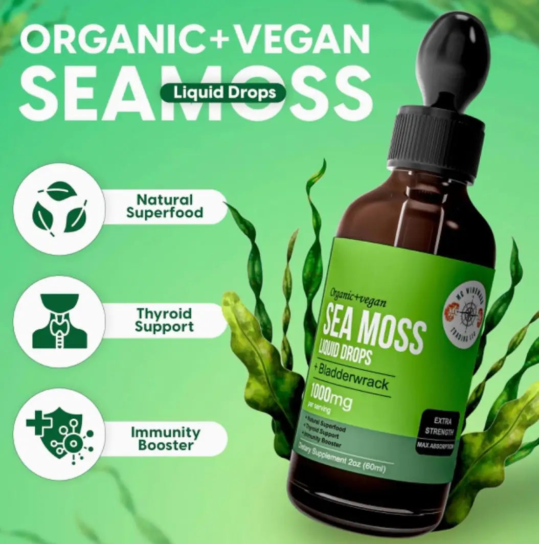 Irish Sea Moss Drops – Organic Wildcrafted, Fast-Acting & Flavorful Liquid Supplement