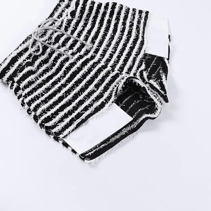 Not So Black And White Knitted Shorts