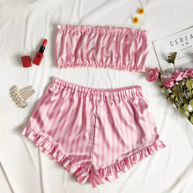 Lace Dot Print Pajama Set