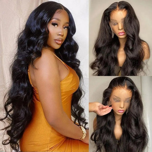 Walsdi 13x4 HD Lace Front Wigs Human Hair Pre Plucked 180 Density Body Wave Lace Front Wig Human Hair Frontal Wigs Human Hair wigs for Women Glueless Wigs Human Hair Pre Plucked with Baby Hair 26inch