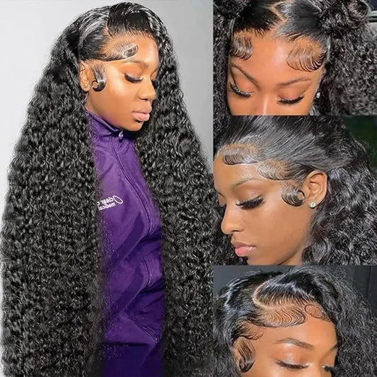 Blomas 30-Inch Lace Front Wigs Human Hair- 200% Density Curly Wigs for Women 13x6 HD Lace Frontal Wigs Human Hair Wet and Wavy Lace Front Wigs Human Hair Pre Plucked with Natural Baby Hair 30‘